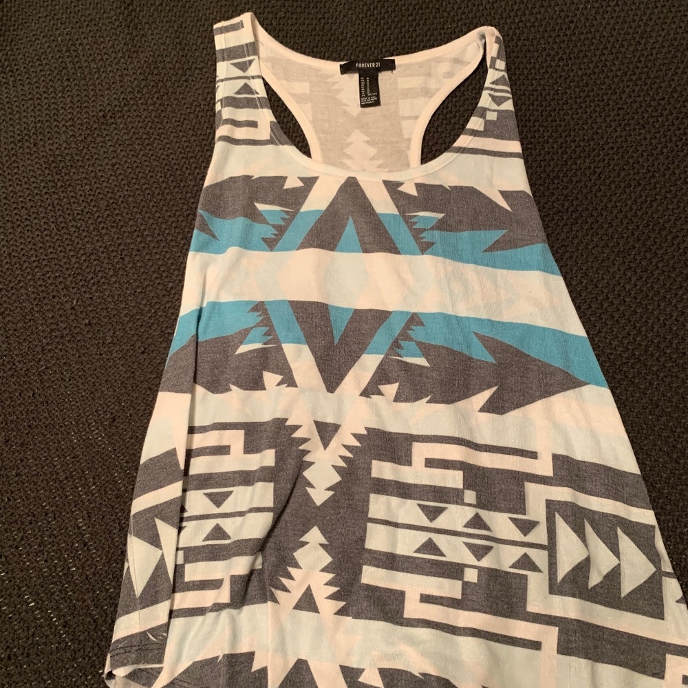 Fun print tank razor back tank top